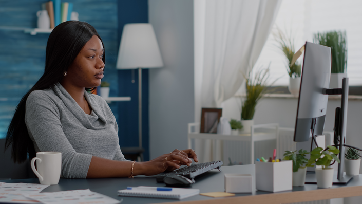 Professional working at desk