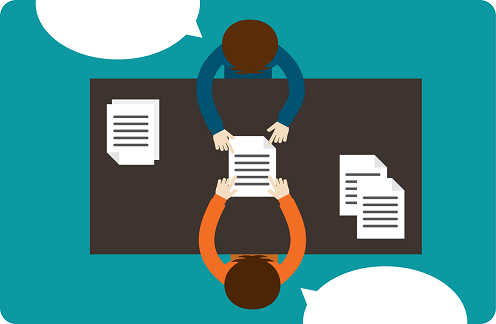 Illustration of top-down negotiation meeting