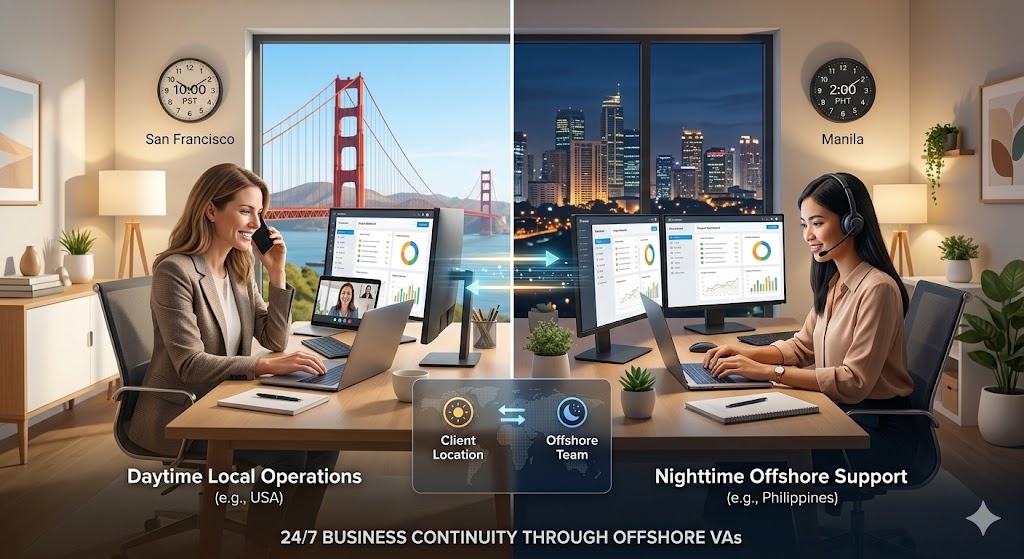 Scaling Across Timezones: How Offshore VAs Keep Your Business Awake 24/7